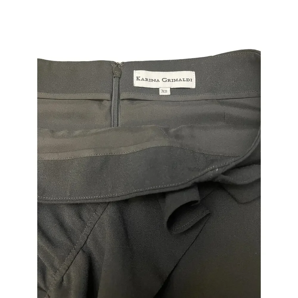 Karina Grimaldi XS Black Lined Mini Skirt w/ Ruffle 100% Polyester
